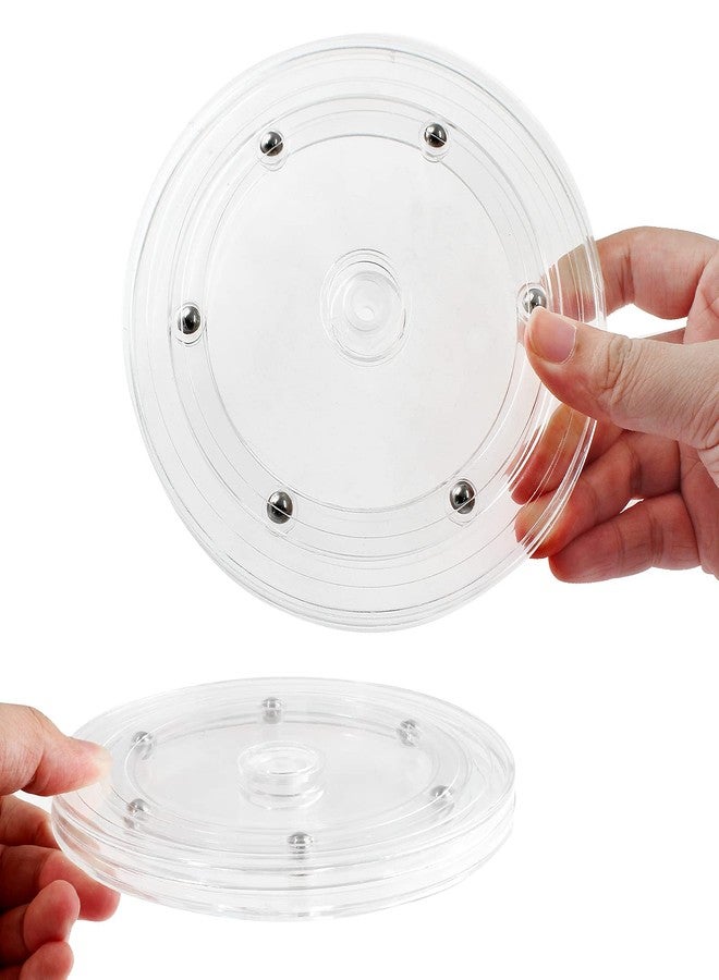 Murtenze 2Pcs 6 Inch Acrylic Turntable Organizer, Rotating Swivel Stand Spinner with Steel Ball Bearings for Kitchen Corner Cabinets Spice Rack Cake Decorating. (150mm,Clear) - Image 2